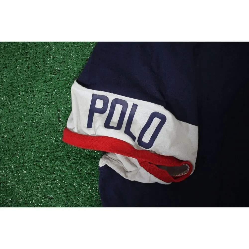Polo Ralph Lauren Men’s 3XLT Navy Henley Shirt | Red Trim | POLO Sleeve Patch